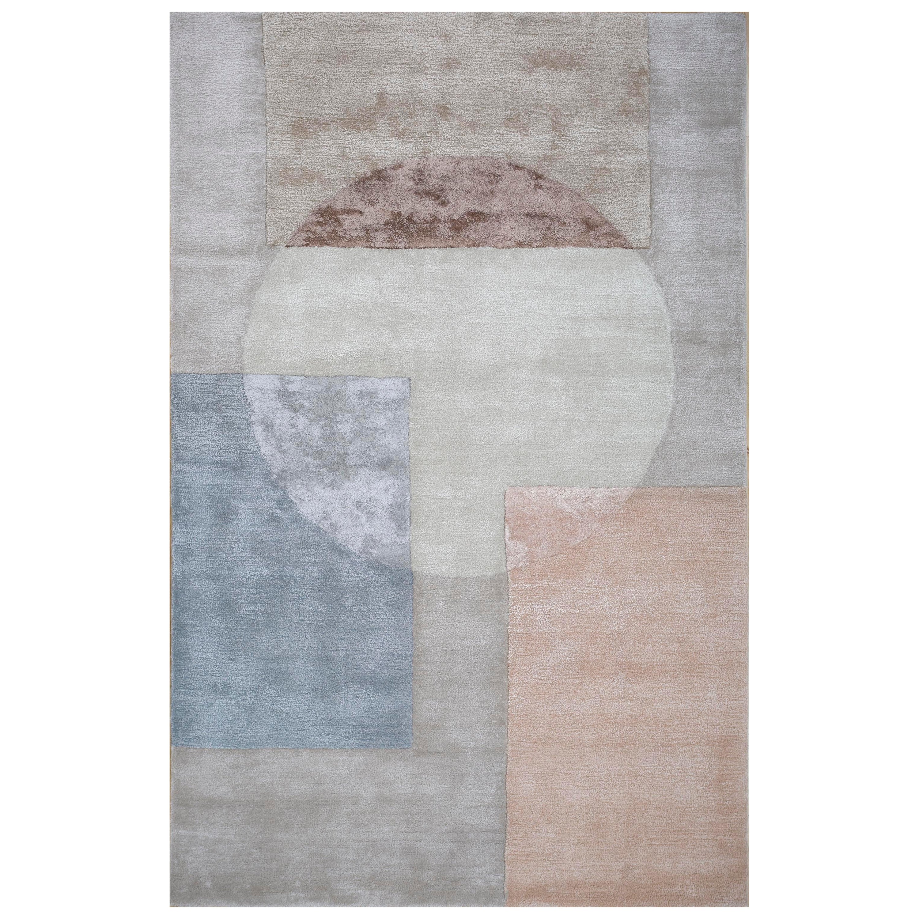 Handgetufteter Teppich aus Samt Verve in Elfenbein, Rosa und Rosa, 180x270 cm im Angebot