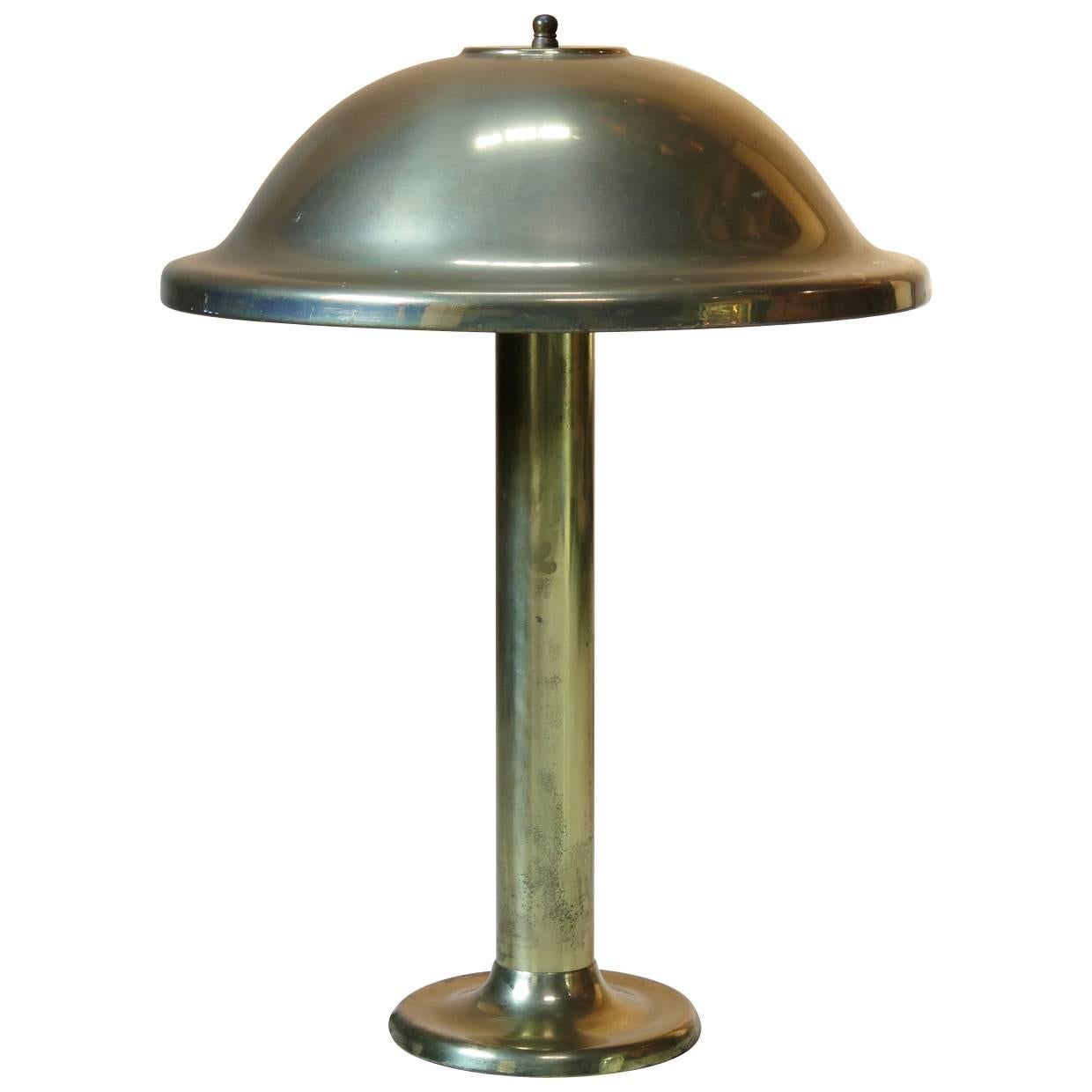 Large Dome Top Brass Lamp, France, circa 1970s