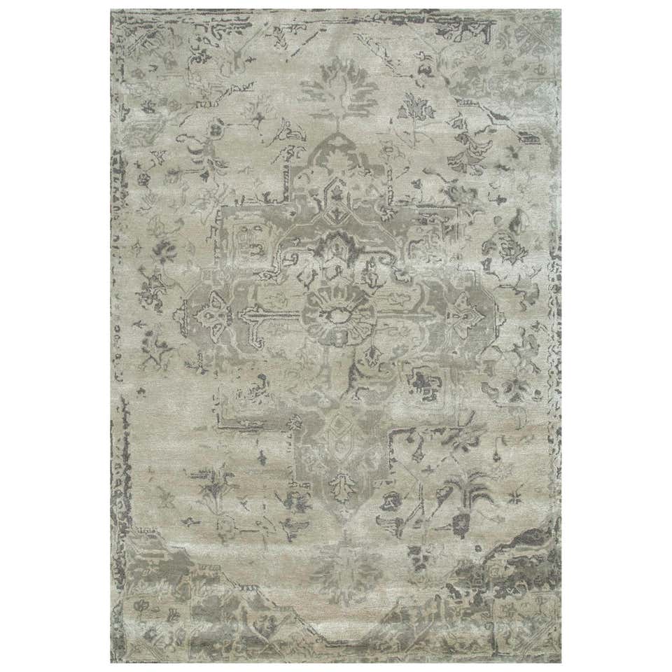 Azure Metropolis Classic Gray and Skyline Blue 240x300 cm Hand Knotted ...