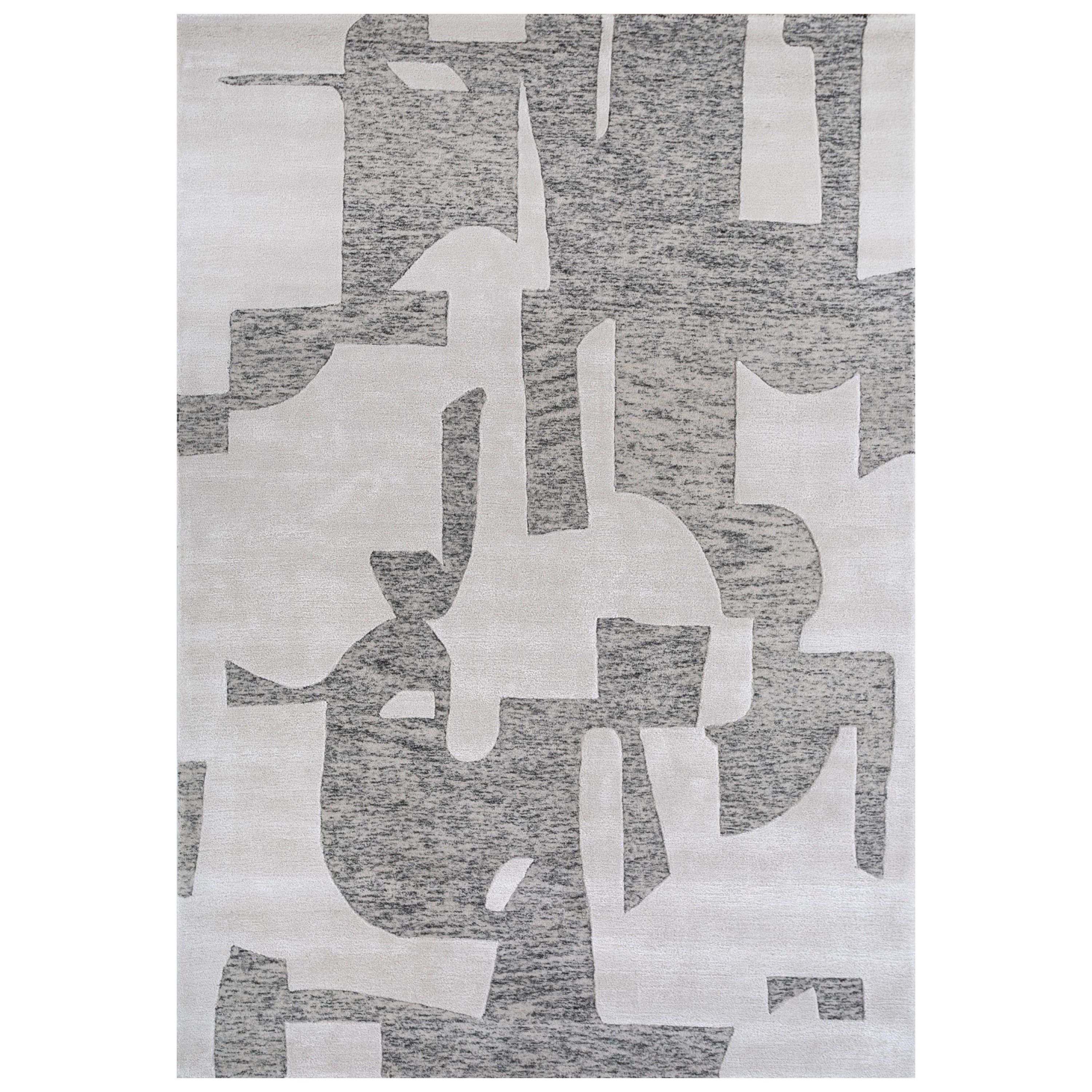 Tranquil Treasure White White 180x270 cm Hand Tufted Rug For Sale