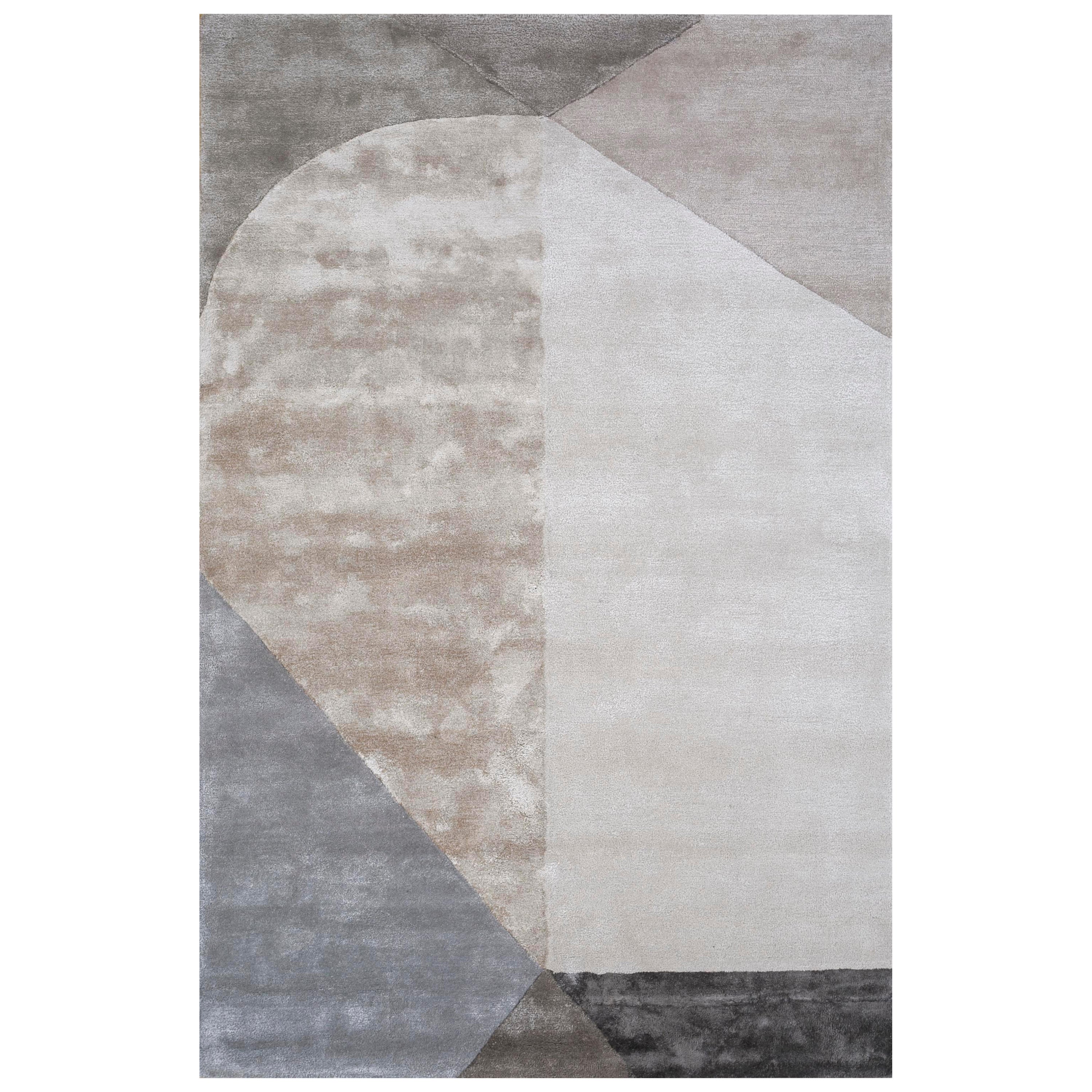 Ethereal Essence Antique White Glacier Gray 180x270 cm Hand Tufted Rug For Sale