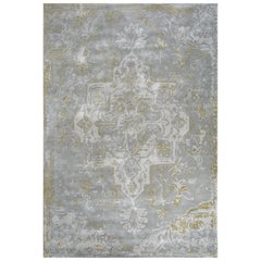 Tapis lustré bleu ciel 180x270 cm touffeté à la main