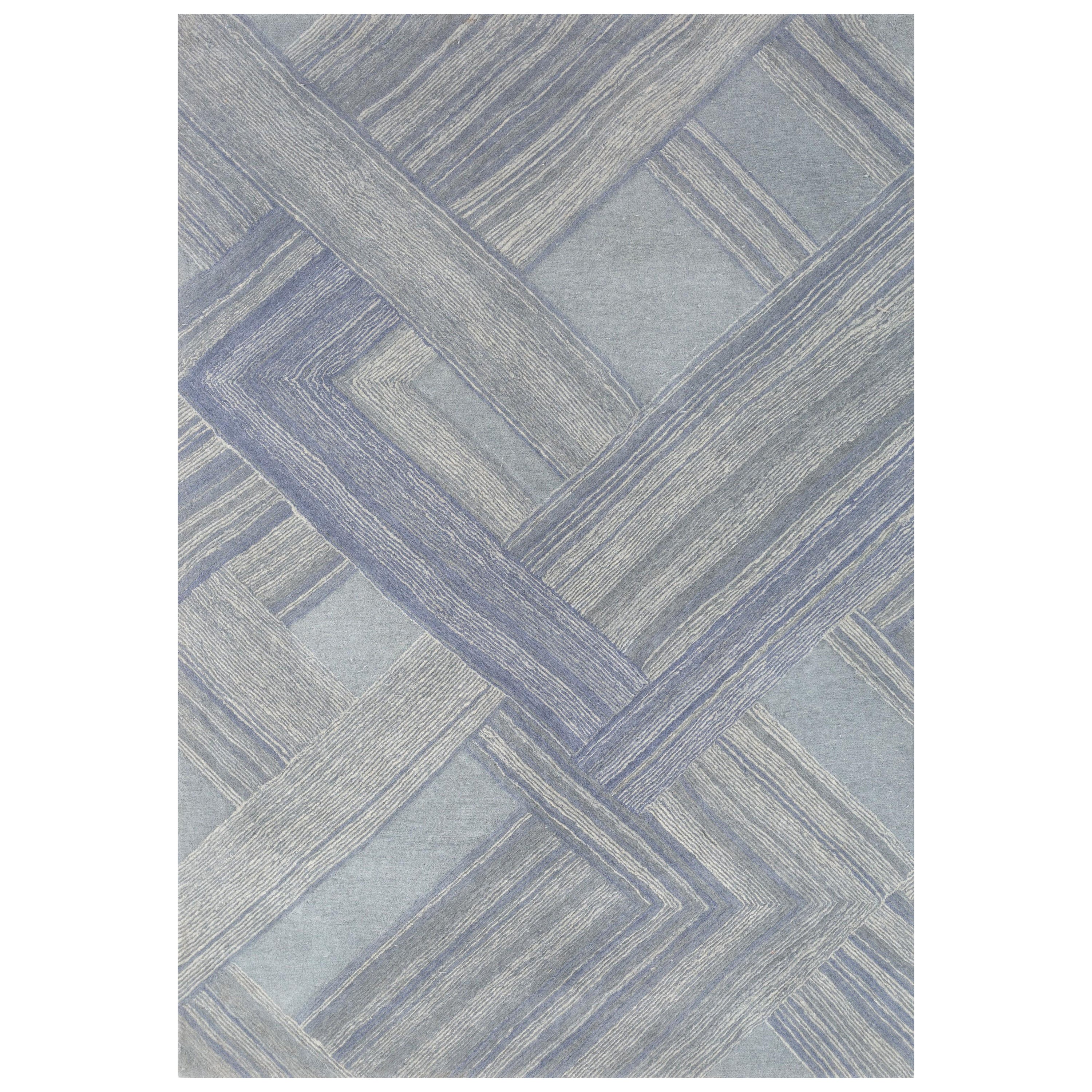 Chevron Tranquility Trooper Tapestry 180x270 cm Hand Tufted Rug For Sale