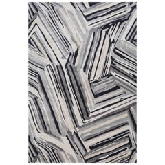 Alfombra Tejida a Mano Serenity Sway Ebony Marfil Oscuro 180x270 cm