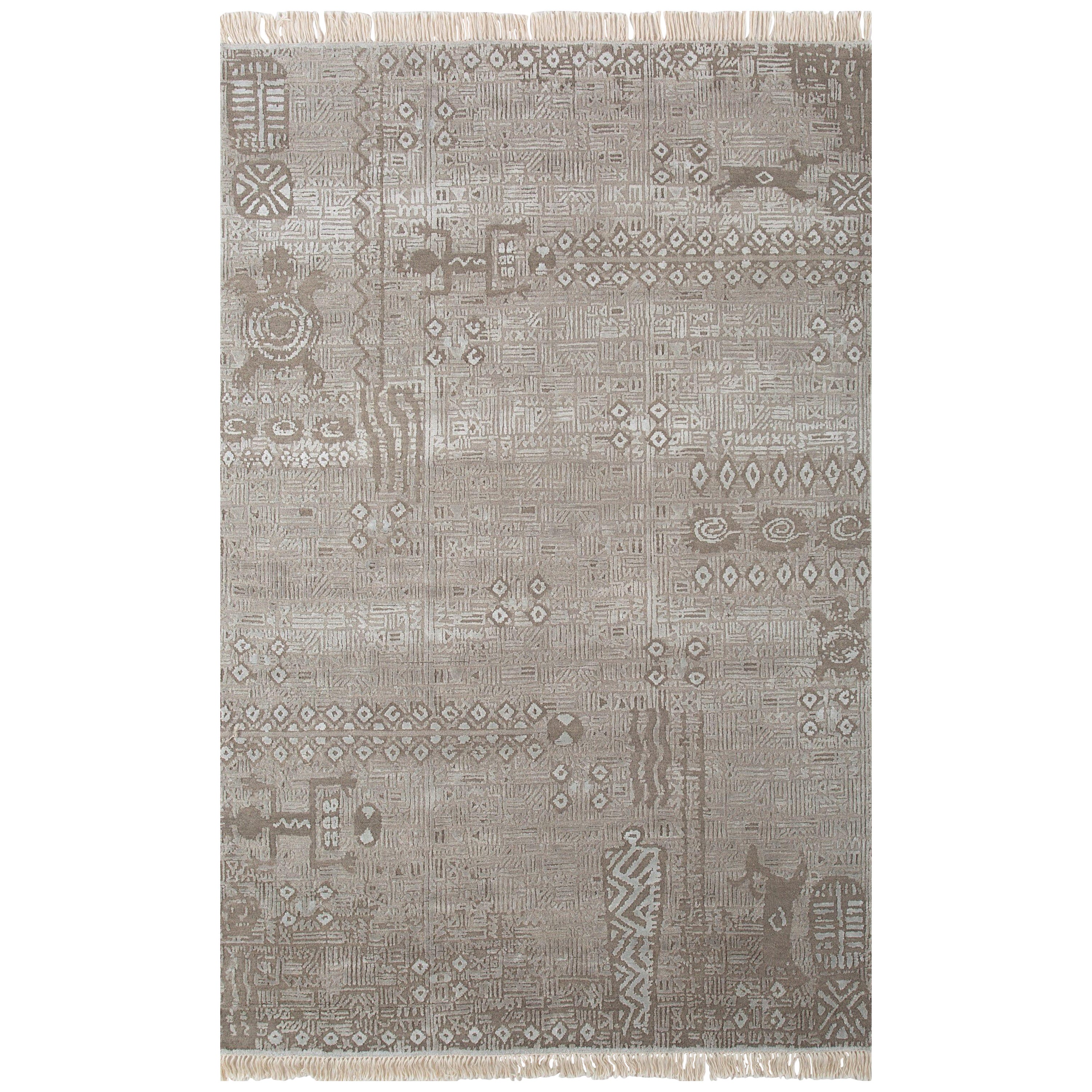 Transcendence Heritage Platinum & Nickel 180X270 Handknotted Rugs For Sale