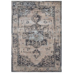 Tapis touffeté à la main en ardoise antique de paille italienne anthracite 180x270 cm