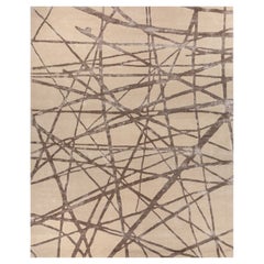 Alfombra Mocha Mirage Gris Plata Tan Medio 240x300 cm Alfombra de pelo insertado a mano