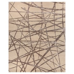 Tapis Mocha Mirage medium brun clair argenté gris 240x300 cm touffeté à la main