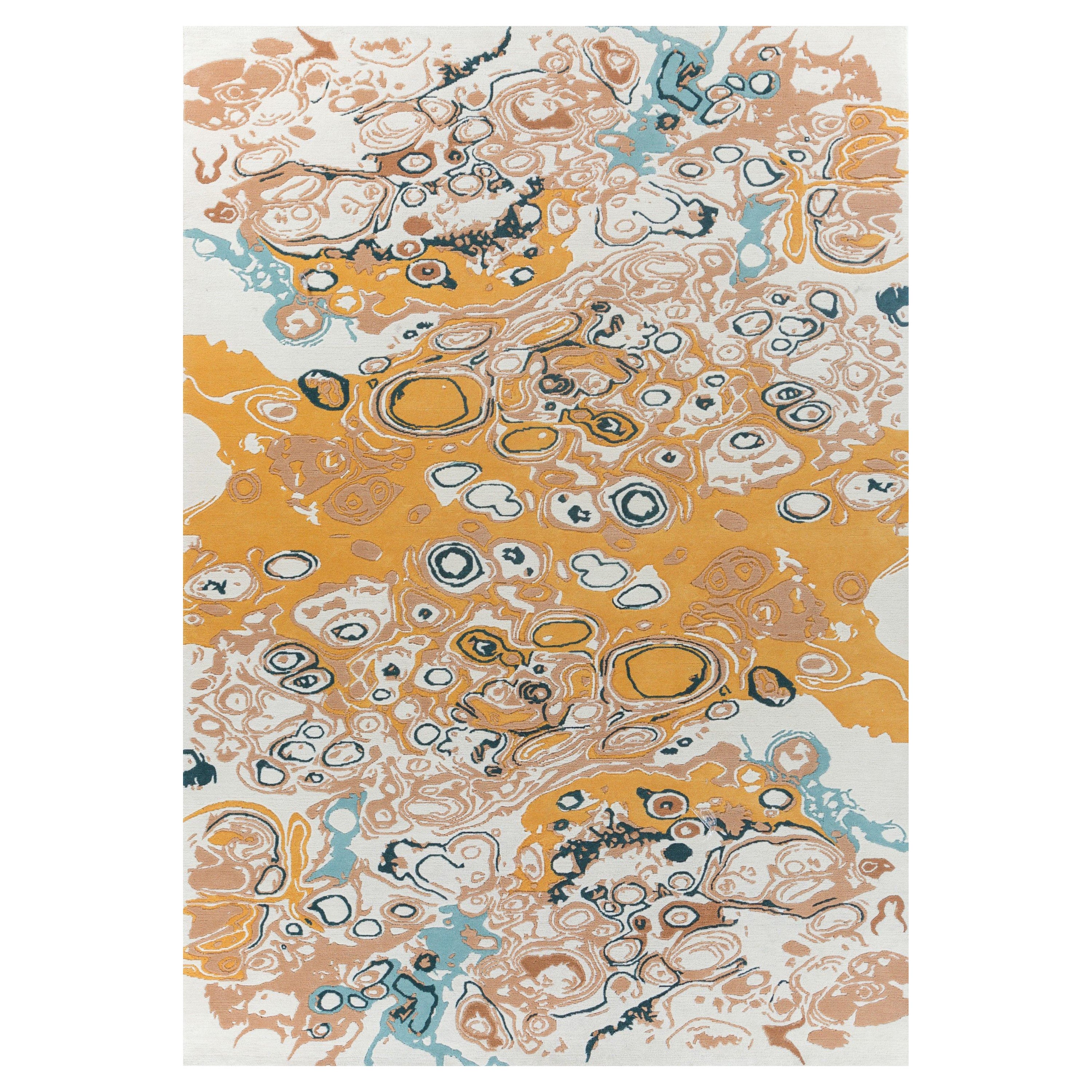Earthly Serenade Snow White & Indian Tan 180X270 cm Handknotted Rug For Sale