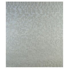 Icy Dalliance Natürlicher elfenbeinfarbener & weißer Eis-Teppich 180x270 cm Handgeknüpfter Teppich