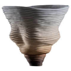 Vase contemporain en grès avec une transition de couleur naturelle #12