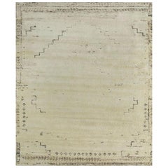 Tapis noué à la main Misty Drapery, blanc non teint et vison naturel 300x420 cm