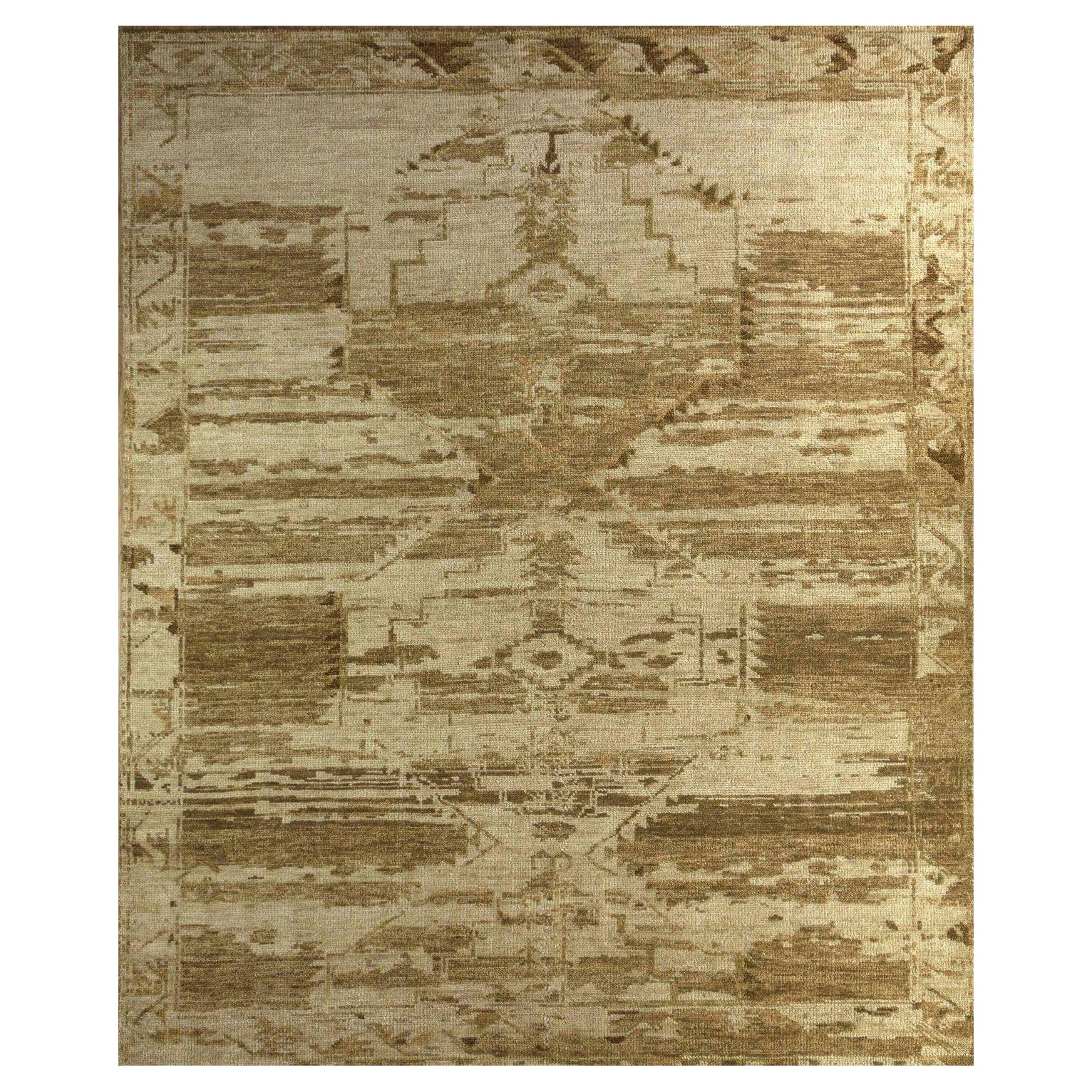 Luxe Latte Sand & Spice Brown 240x300 cm Hand Knotted Rug For Sale
