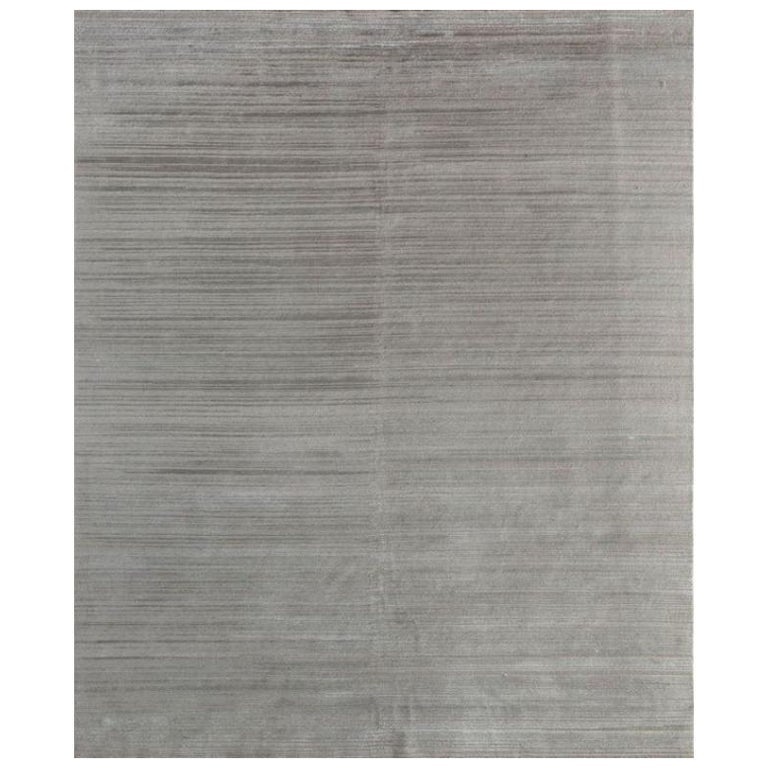 Nimbus Shadow Soft Gray & Nickel 240x300 cm Hand Knotted Rug For Sale