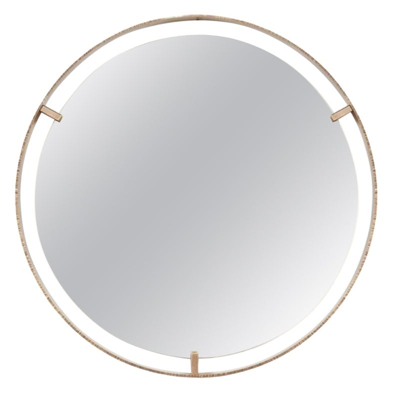 Small Circular Gauged Edge Mirror by William Emmerson For Sale