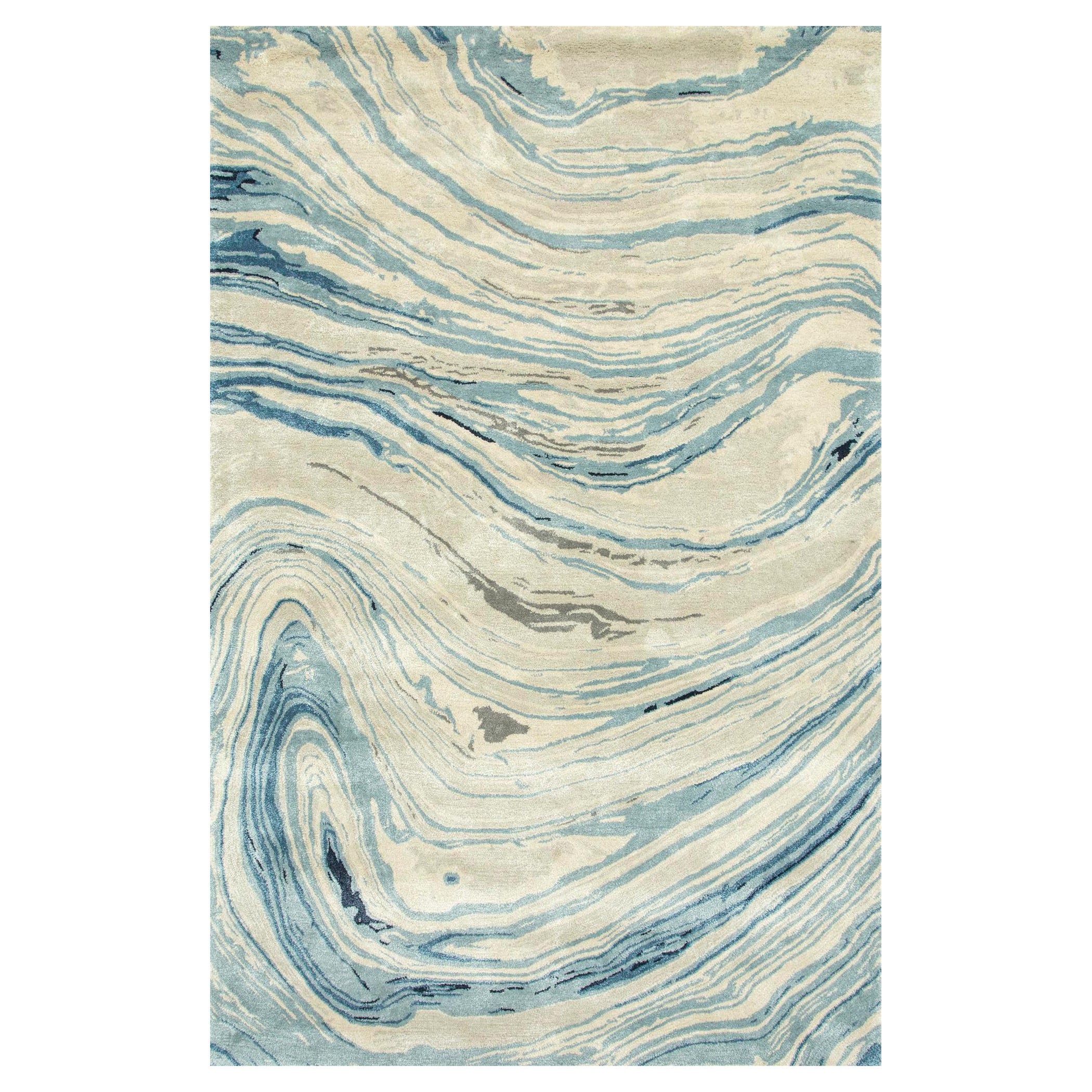 Nordic Daze Classic Gray & Milky Blue 240x330 cm Hand Tufted Rug For Sale