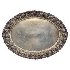Fantastische antike Silber-Tisch 830 Deutschland mit Rosenornament, Fantasie