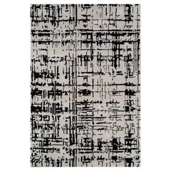 Alfombra Tejida a Mano Arctic Vortex Blanco y Ébano 240x330 cm
