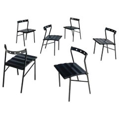 French modern black chairs by Philippe Gonnet for Protis Editions, 1980s