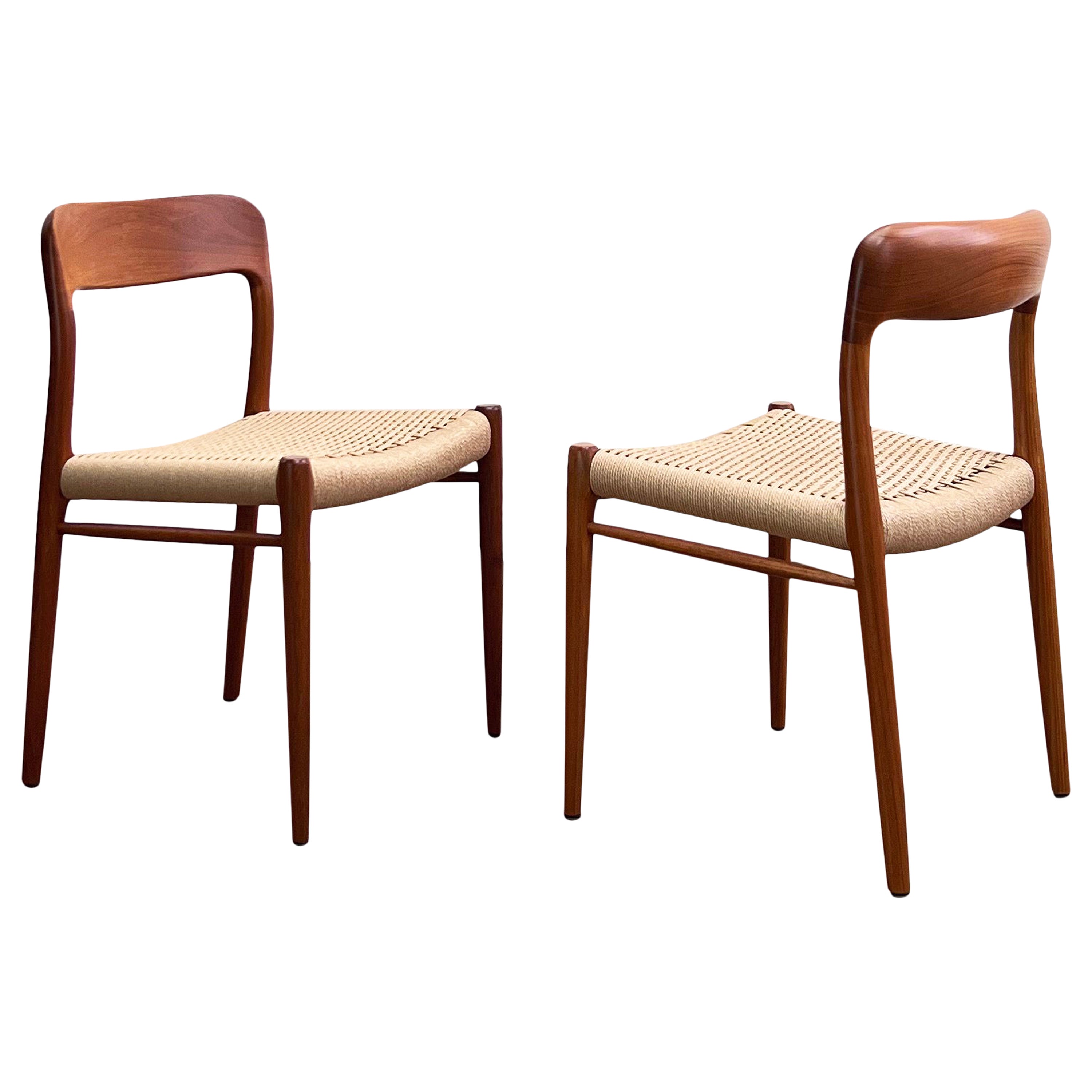 Mid-Century Teak Dining Chairs #75 by Niels O. Møller for J. L. Moller, Set of 2