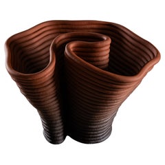 Vase contemporain en grès avec une transition de couleur naturelle #15