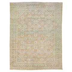 Tapis persan Mahal vintage fait à la main avec motif intégral