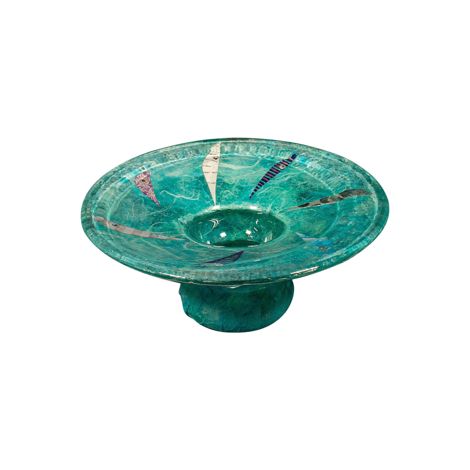 Contemporary Decorative Tea Light Stand, English Art Glass, Votive Candle Holder For Sale