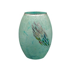 Vase à fleurs contemporain, anglais, verre d'art, urne balustre décorative, présentoir
