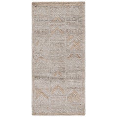 Rug & Kilim’s Outdoor Scandinavian Style Runner in Gray with Geometric Patterns