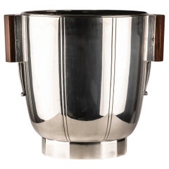 Vintage French Art Deco Wine Cooler in Silvered Metal, 1930s
