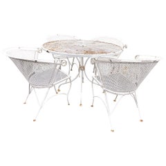 Russell Woodard Round Mesh Patio Table & 4 Chairs Set 