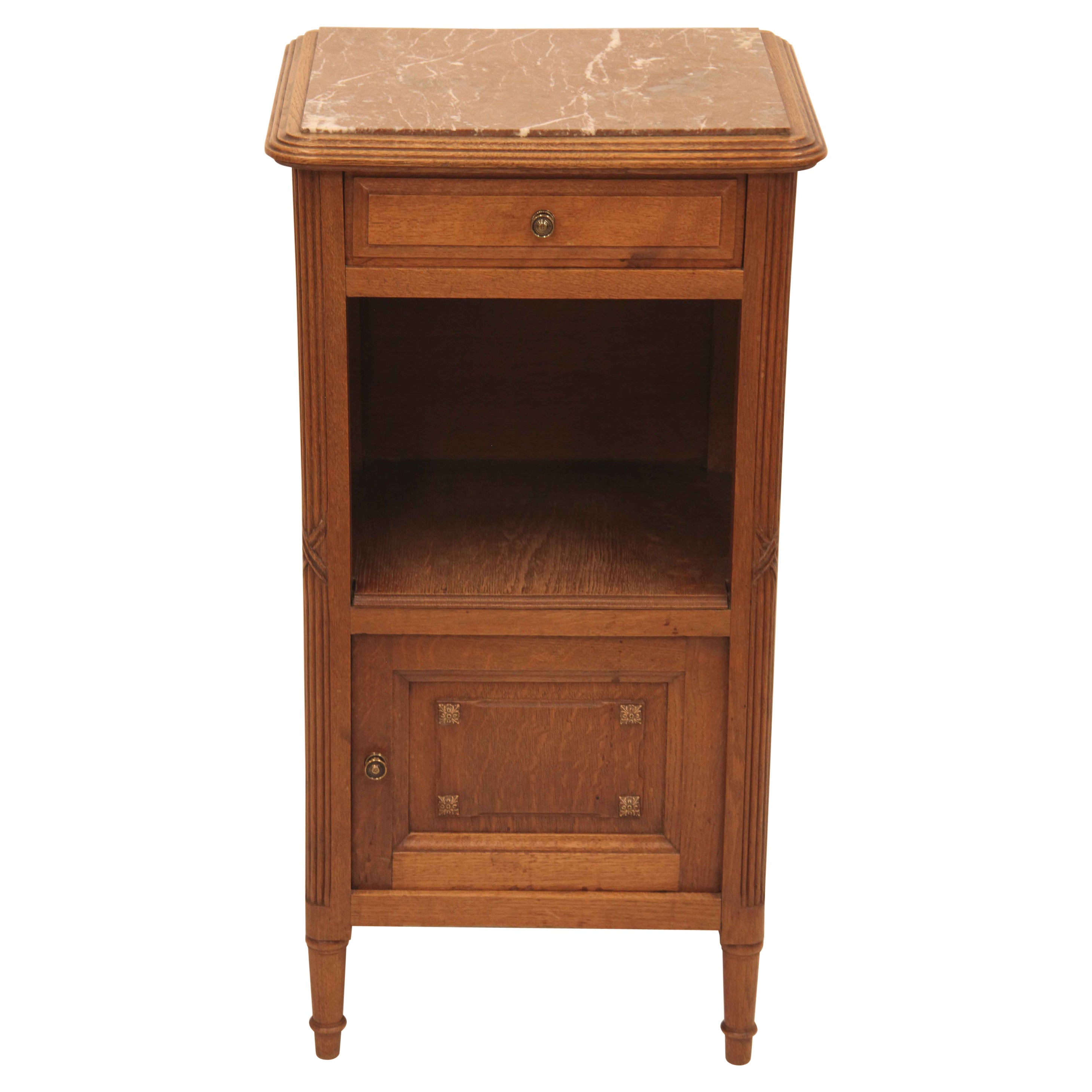 French Oak Marmor Top Stand im Angebot