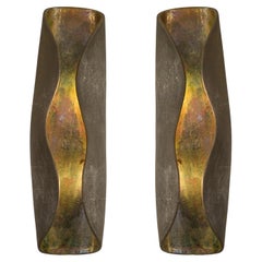 Pair of French Bespoke Sculptural Ceramic Sconces