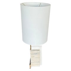 Vintage Italian Mid Century Travertine Table Lamp