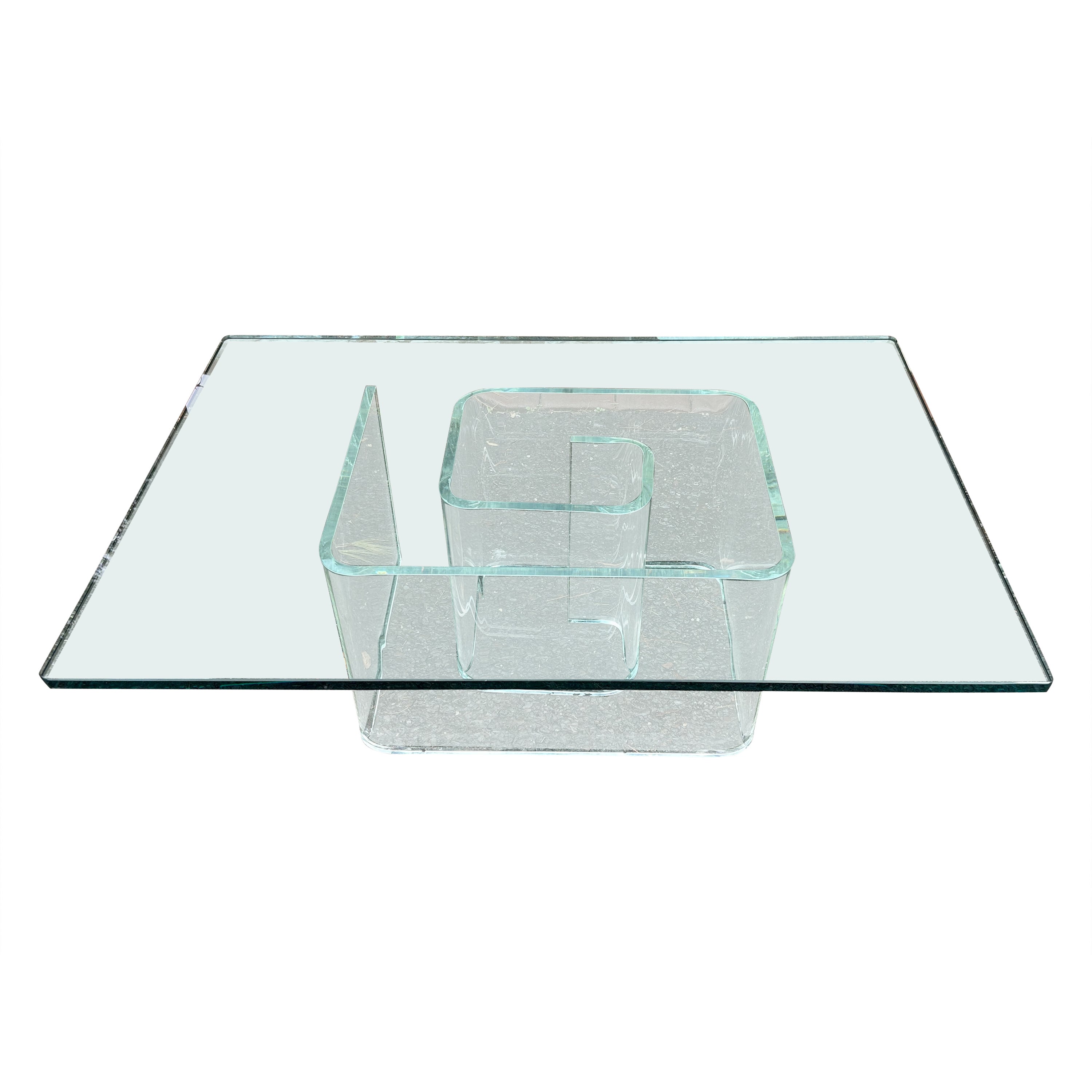 Meraviglioso tavolino da caffè Cocktail Tables con base a chiocciola in lucite del metà del secolo scorso