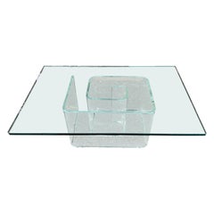 Wonderful Mid Century Lucite Snail Base Glass Top Cocktail Coffee Table
