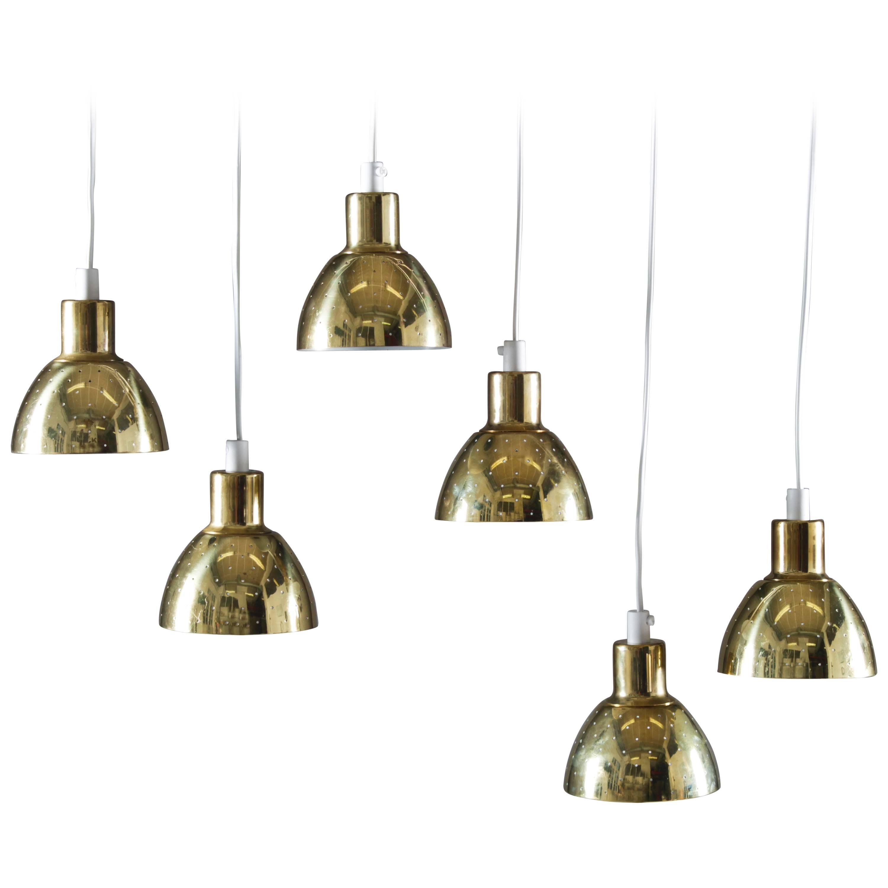 Small Pendants "Flora" in Perforated Brass by Hans-Agne Jakobsson For Sale