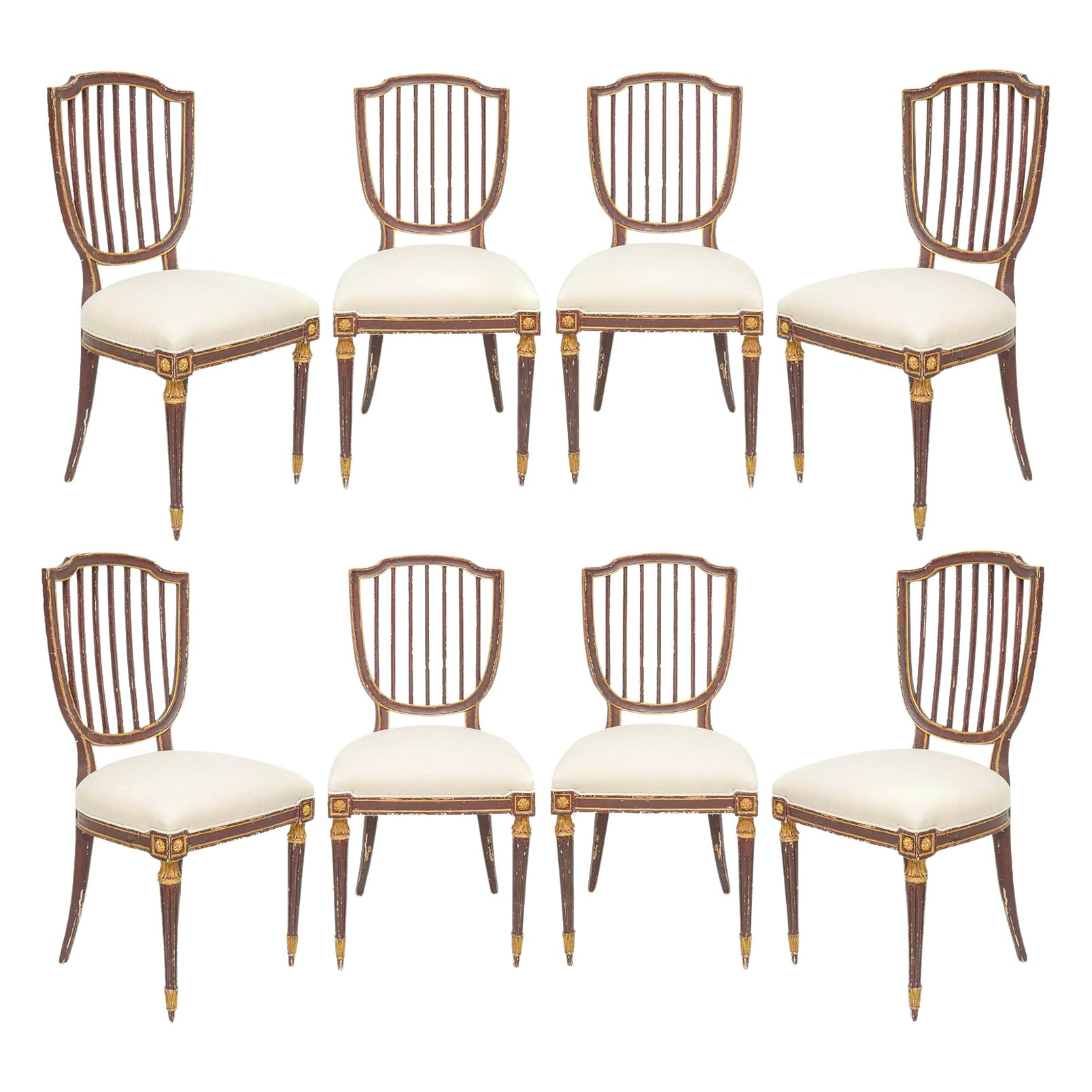 Set of Eight Dining Chairs in the Neoclassic Manner