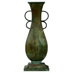 Große Art-Déco-Vase aus Bronze von Sune Bäckström, Schweden, 1920er Jahre