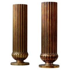 Vintage A pair of Bronze Art Deco Vases by SVM Handarbete, Sweden, 1930s