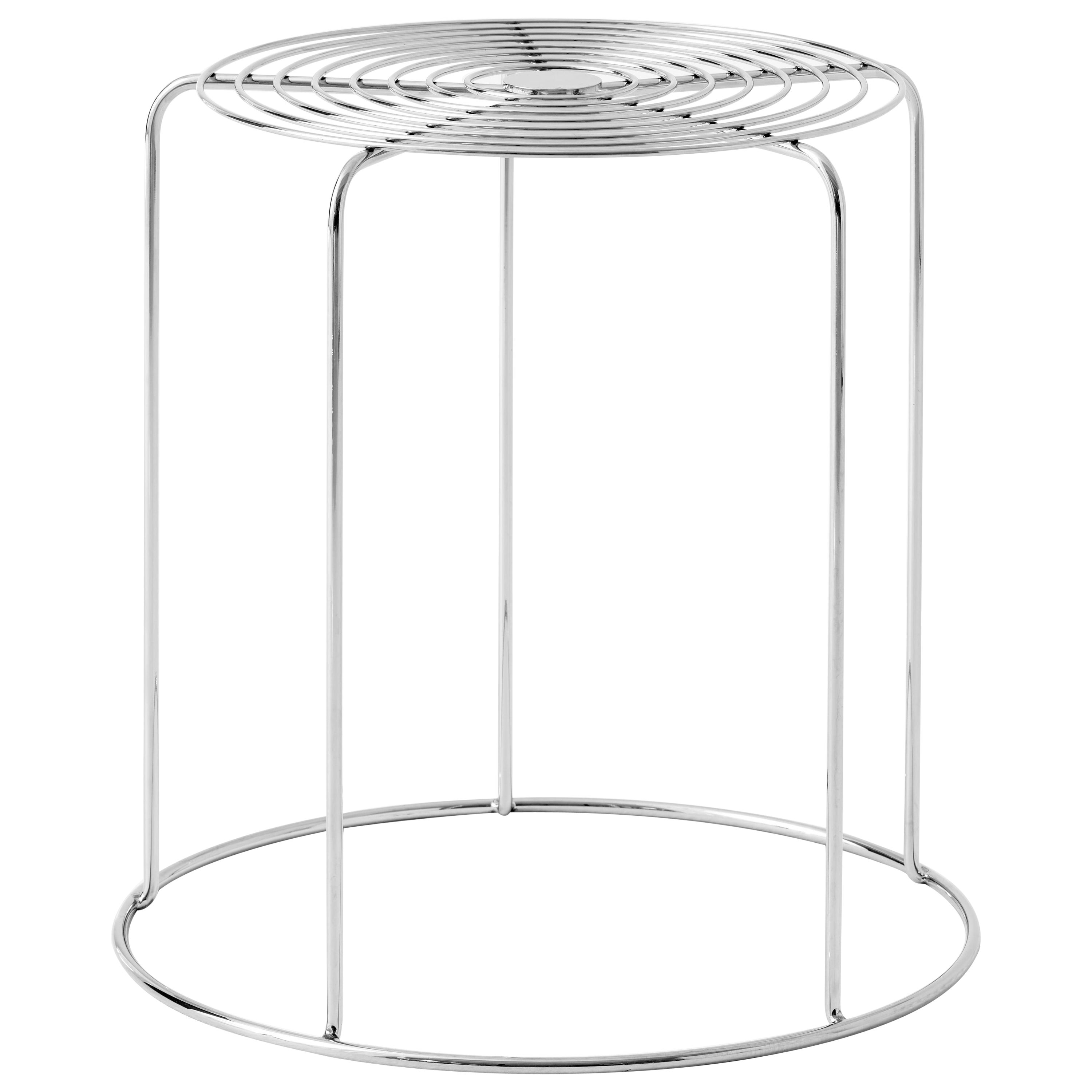 Wire Stool VP11, Mirror Polished Steel, by Verner Panton for &Tradition