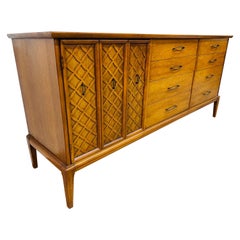 Retro Mid-Century Modern Walnut 12-Drawer Dresser