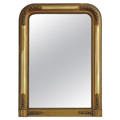 Antique large fine quality gilt overmantle wall mirror C1900