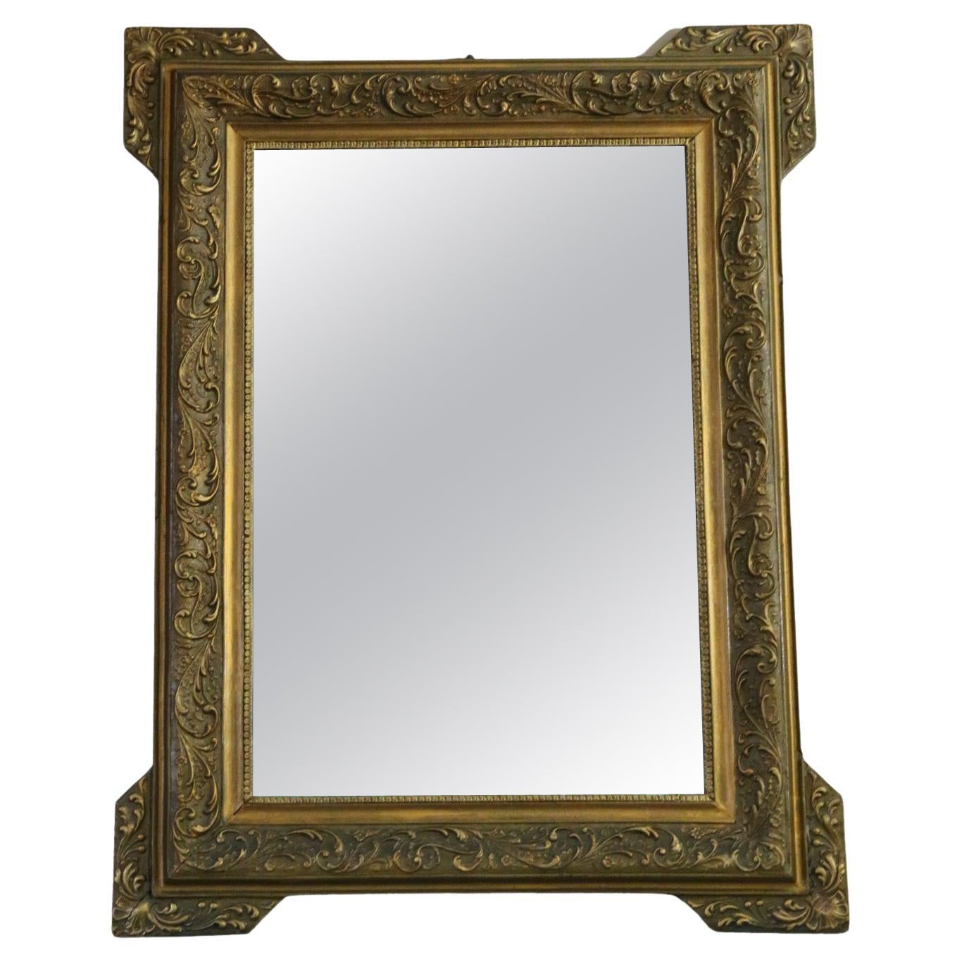Antique C1900 large fine quality gilt overmantle wall mirror For Sale