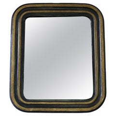 Antique small 19th Century quality gilt and ebonised overmantle wall mirror