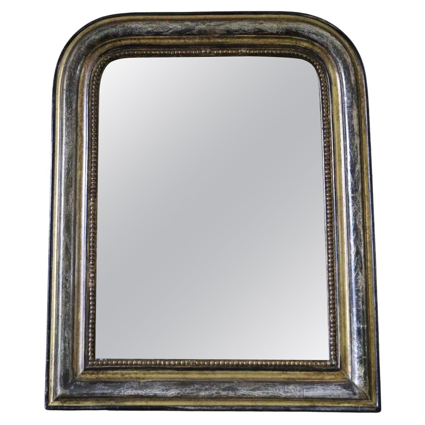 Antique small 19th Century quality gilt overmantle wall mirror