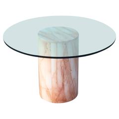 Italian Marble and Glass Dining Table
