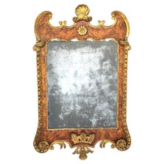 Antique 18th Century George II Parcel Gilt and Walnut Mirror