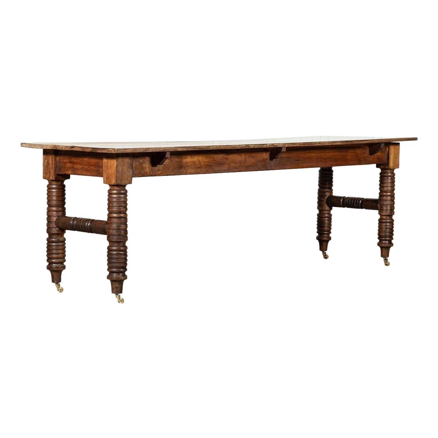 Large 19thC English Oak Table For Sale