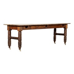 Grande table en chêne anglais du XIXe siècle